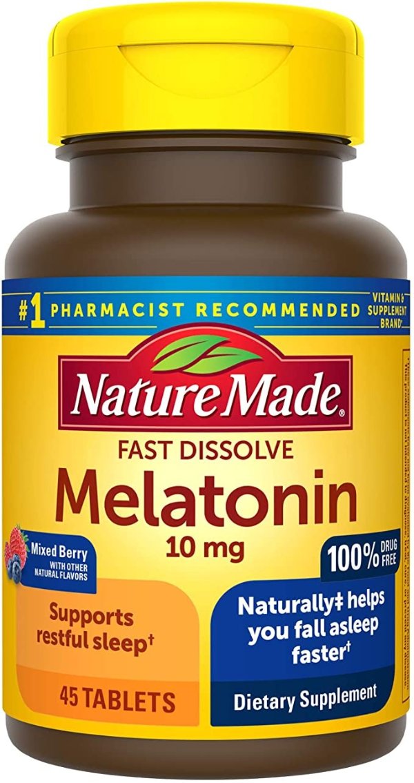 Nature Made Melatonin 10 mg Tablets, 45 Count