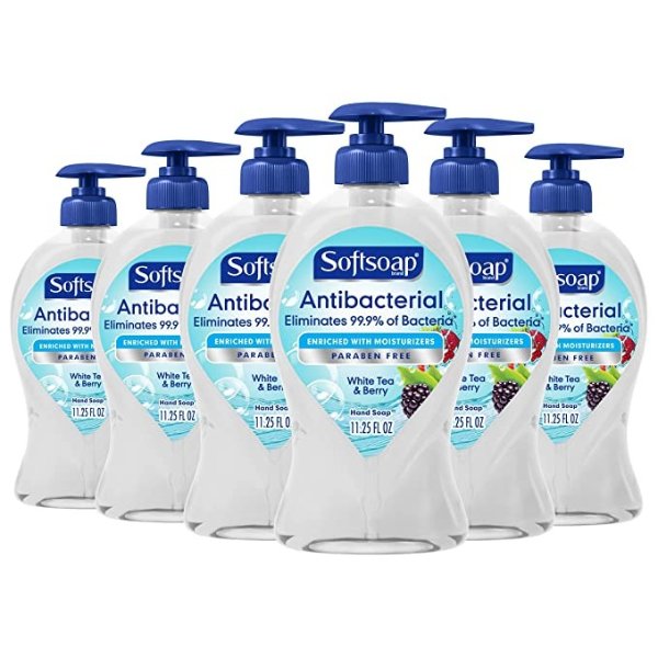 Antibacterial Liquid Hand Soap, White Tea and Berry Fusion - 11.25 fluid ounce (6 Pack)
