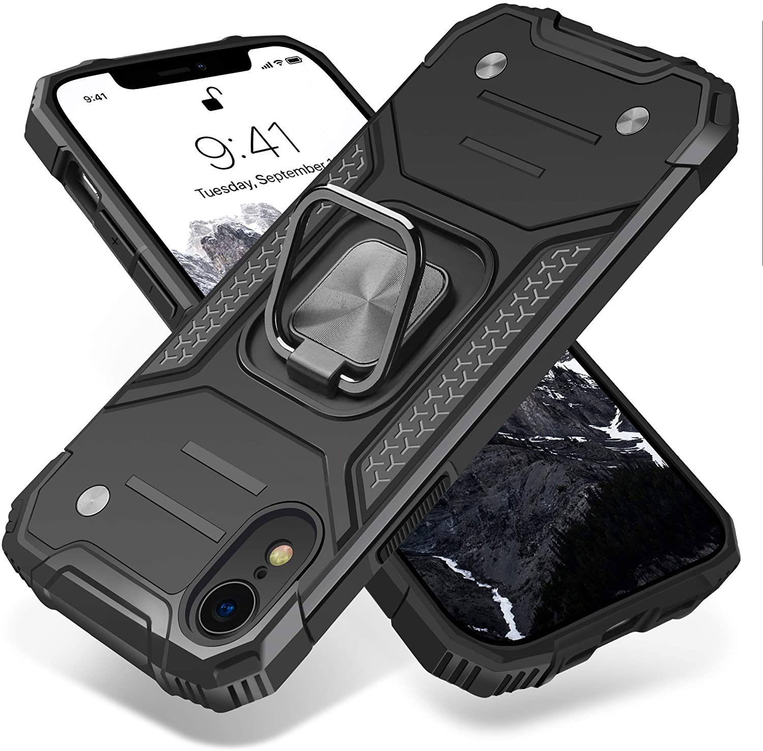 JELE 苹果iPhoneXR手机壳 磁吸车载支架指环手机壳5色