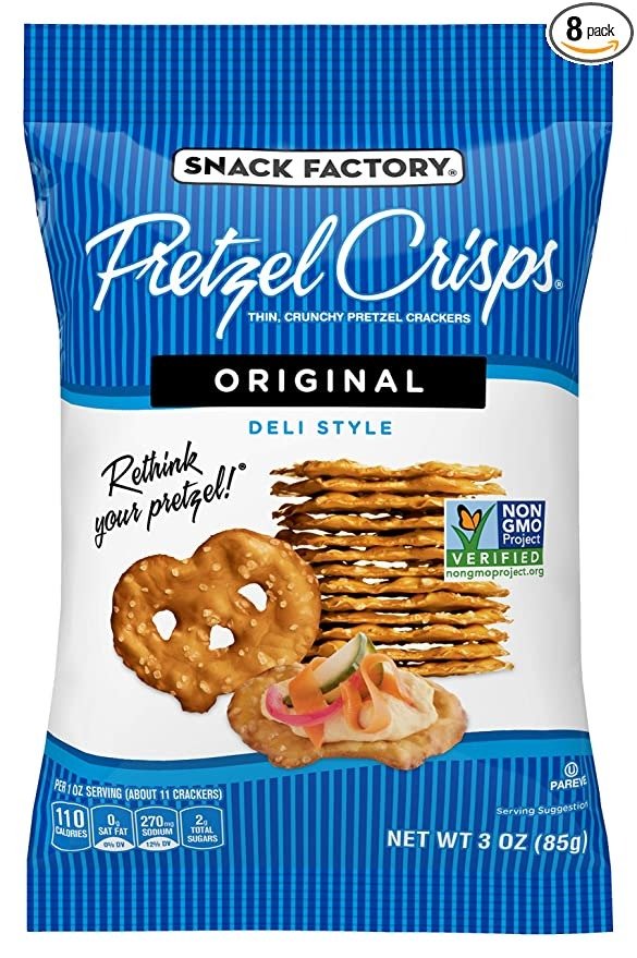 Pretzel Crisps Original Flavor, 3 Oz On-the-Go Bag (Pack of 8)