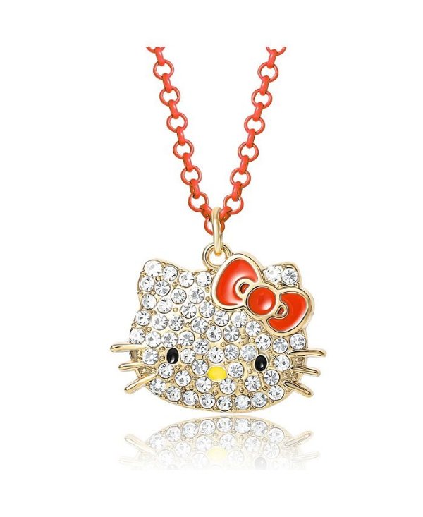 Sanrio Girls Pave Fashion Jewelry Necklace - 16"+3" Necklace- Officially Licensed Authentic