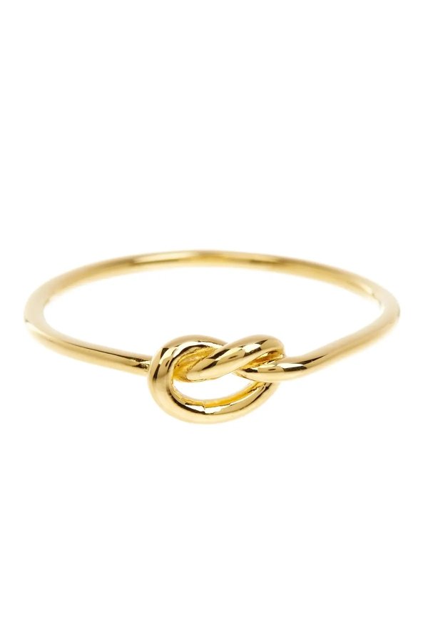 14K Yellow Gold Vermeil Thin Love Knot Ring