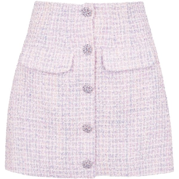 Embellished boucle tweed mini skirt