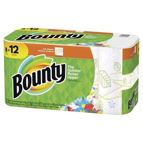 Floral Printed Full Sheet Paper Towels - 8 Giant Rolls