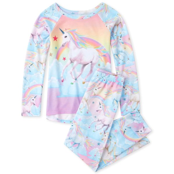 Girls Rainbow Unicorn Pajamas