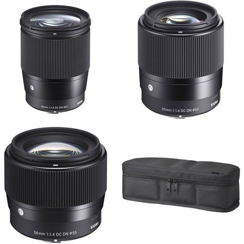 16mm, 30mm, and 56mm f/1.4 DC DN Contemporary Lenses Kit for Sony E