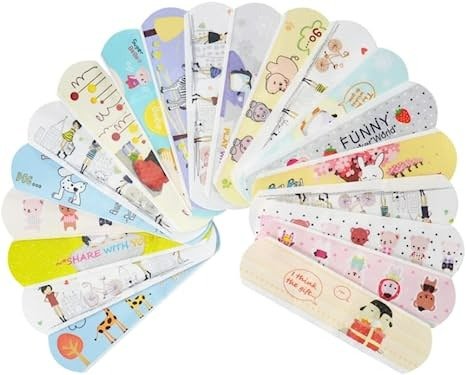 100 Count Water Resistant Breathable Bandages Cute Cartoon Hemostasis Adhesive First Aid for Kids Children