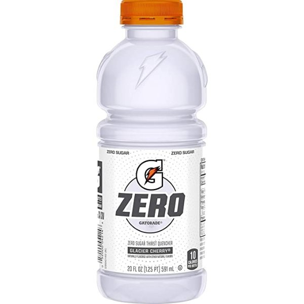 Gatorade Zero Sugar Thirst Quencher, Glacier Cherry, 20 Fl Oz (Pack of 12)