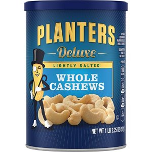 Planters Deluxe Whole Cashews, Lightly Salted, 1 lb 2.25 Ounce Canister