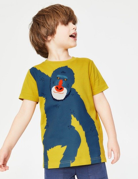 Animal Applique T-Shirt - Mimosa Yellow Ape | Boden US