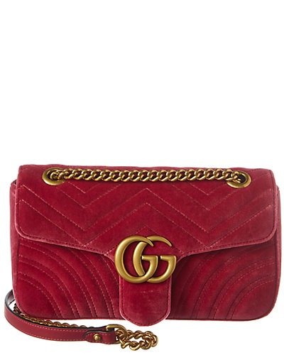 GG Marmont Small Velvet Shoulder Bag
