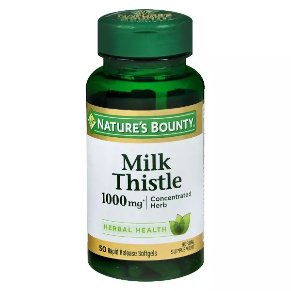Milk Thistle 1000 mg Herbal Supplement Softgels