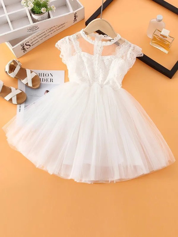 Baby Girls Sleeveless Lace Tulle Dress Flower Embroidery Tutu Dress Toddler Clothes | Don't Miss These Great Deals | Temu