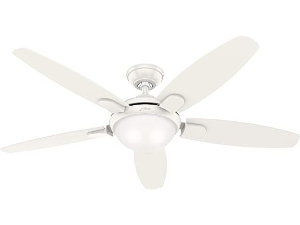 Fan 54 inch Contemporary Fresh White Finish Indoor Ceiling Fan with LED Light Kit and Remote Control (CC59477-A)