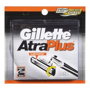 Gillette Atra Plus Lubra Strip 剃须刀片 10片装