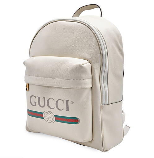 Print Leather Backpack