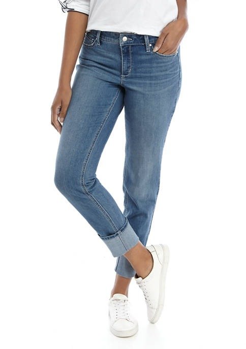 Girlfriend Jeans with Cuff Details