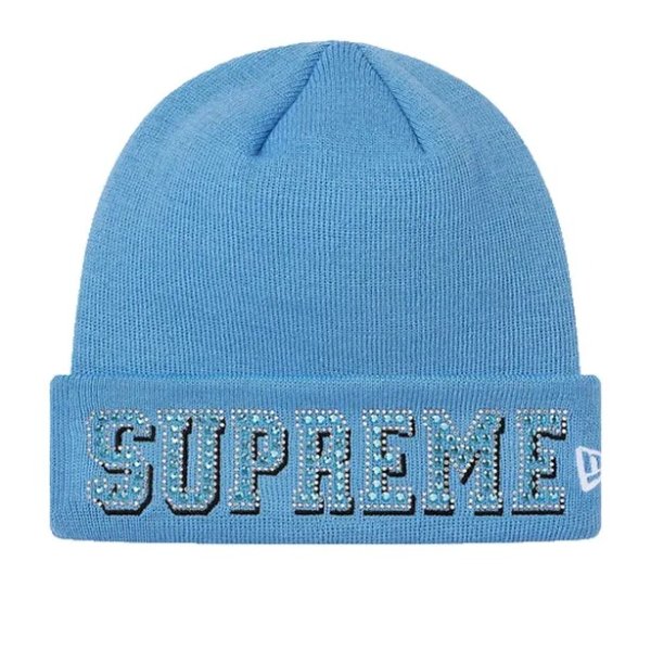 Supreme New Era 蓝色针织帽