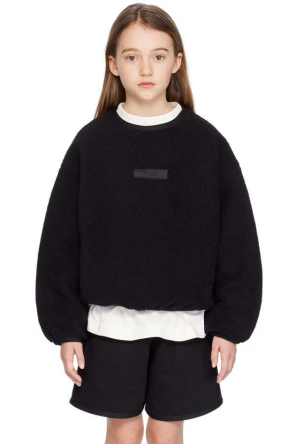 Kids Black Crewneck Sweatshirt