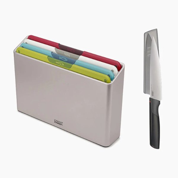 Folio™ Icon 4-piece Multicolour Cutting Board Set with Chef’s knife