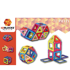 4DBlocks - Play it , Love it! - Magnetic Building Block Set – 72 Pieces 2.52inch– Promotes Creativity, Imagination & Brain Development–The Best Combination Of Recreation & Education For Children