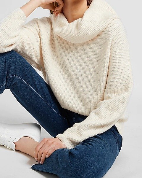 Thermal Cowl Neck Tunic Sweater
