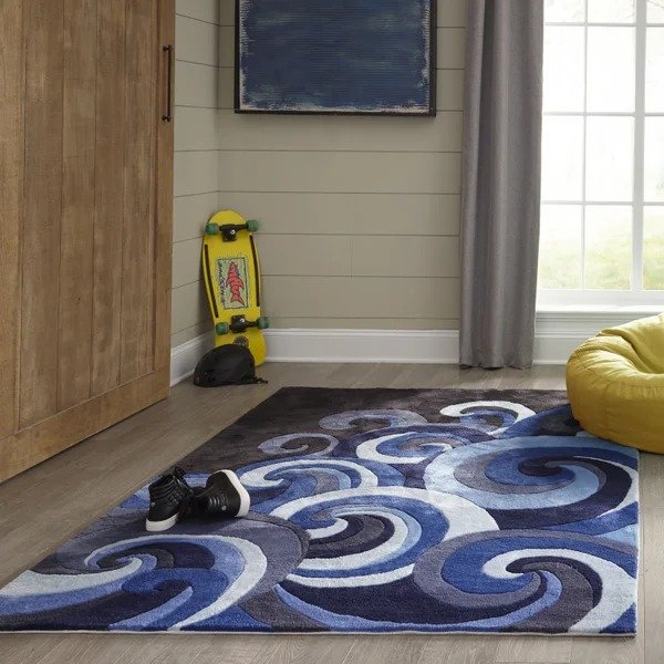 Riptide: contemporary Novelty rectangle Area Rug