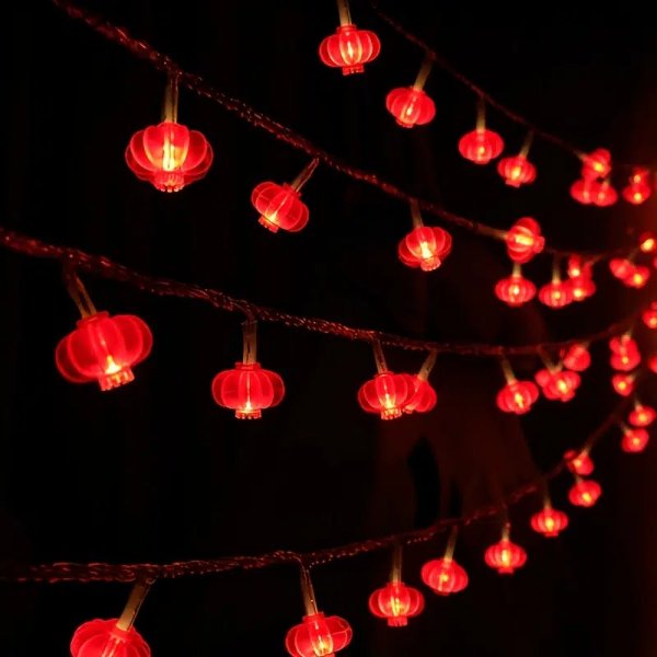 1pc Led Red Lantern String Lights, Chinese Knot Hanging Lights, Chinese New Year Decorative Lights, Festive Lights, 4.9ft/1.5m 10 Lights | Free Shipping On All Orders | Temu