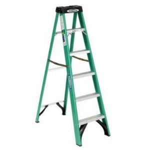Werner 6 ft. Fiberglass Step Ladder with 225 lb. Load Capacity Type II Duty Rating