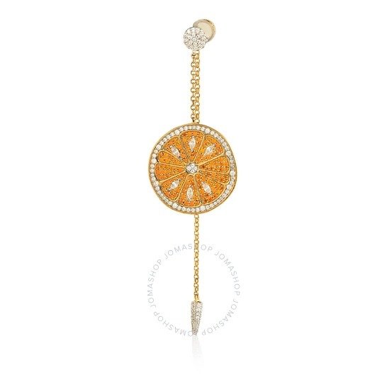 Ladies Orange Earring With Dropping Chains