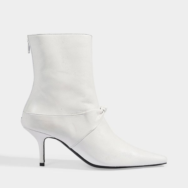 GROUPIE KNOT BOOTS IN WHITE LEATHER