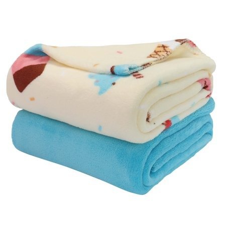 Ice Cream Plush Throw Blanket, 50" x 60", 2-Pack