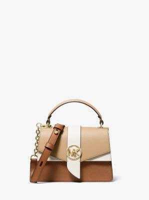 Greenwich Extra-Small Color-Block Saffiano Leather Satchel