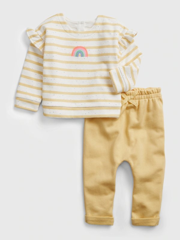 Baby Rainbow Stripe Outfit Set
