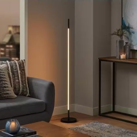 Hampton bay black led deals floor lamp