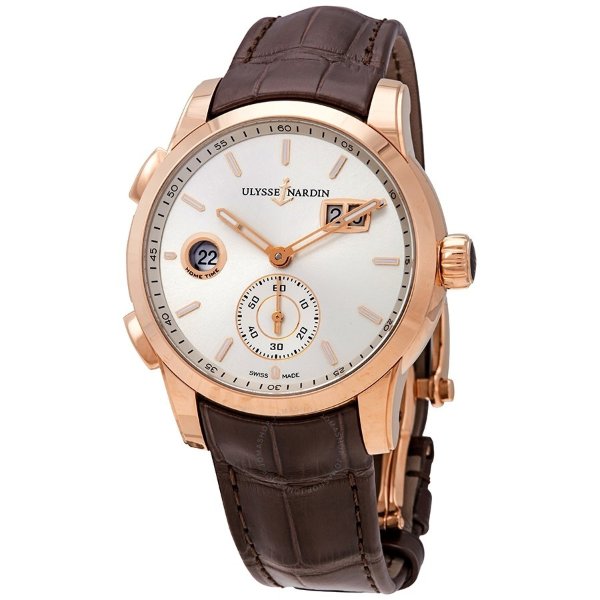 Dual Time Silver Dial 18kt Rose Gold Men's Watch 3346-126-91