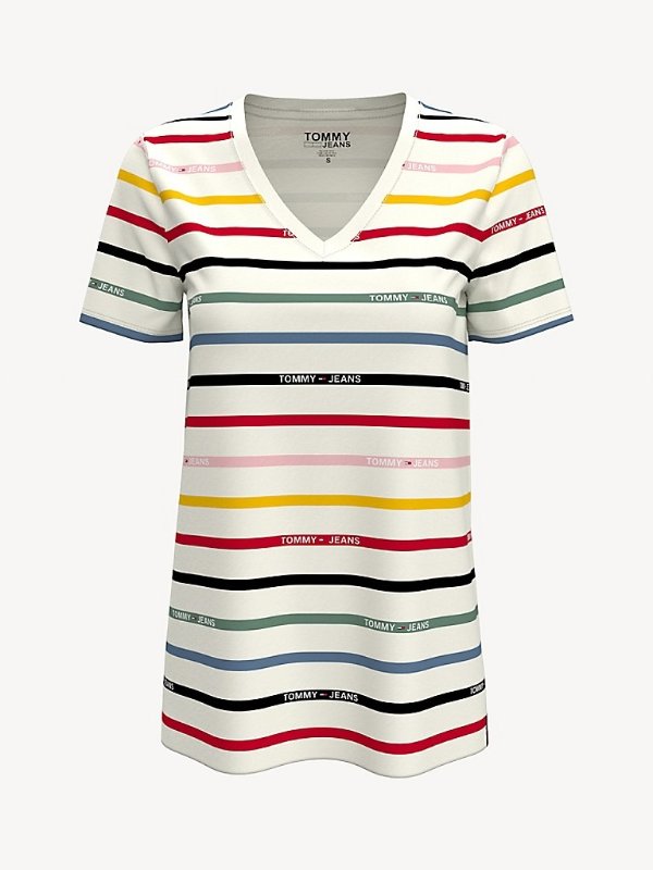 Stripe V-Neck T-Shirt | Tommy Hilfiger