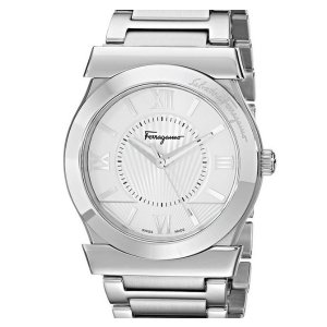 Salvatore Ferragamo Men&#39;s FI0990014 Vega Analog Display Swiss Quartz Silver Watch
