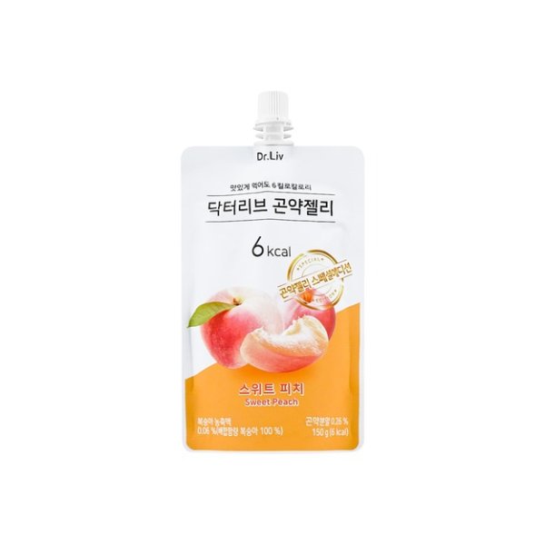 韩国DR.LIV 低糖低卡蒟蒻果冻 水蜜桃味 150g