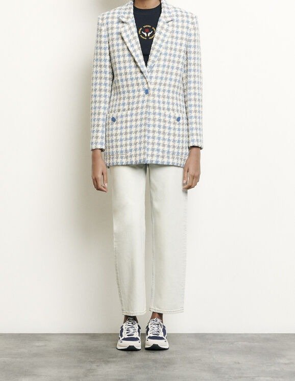 Tailored jacket in houndstooth tweed