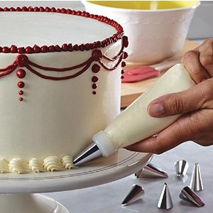 Kootek 26-Piece Cake Decorating Tips Kits Stainless Steel Icing Tip Set with 2 Reusable Coupler