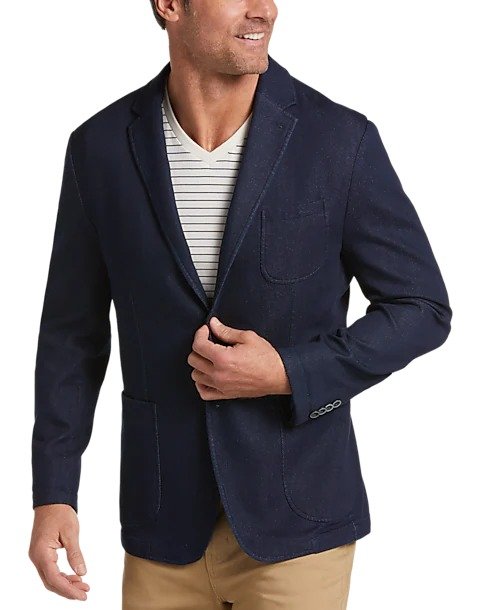Modern Fit Knit Sport Coat, Navy Blue - Men's Sale | Men's Wearhouse