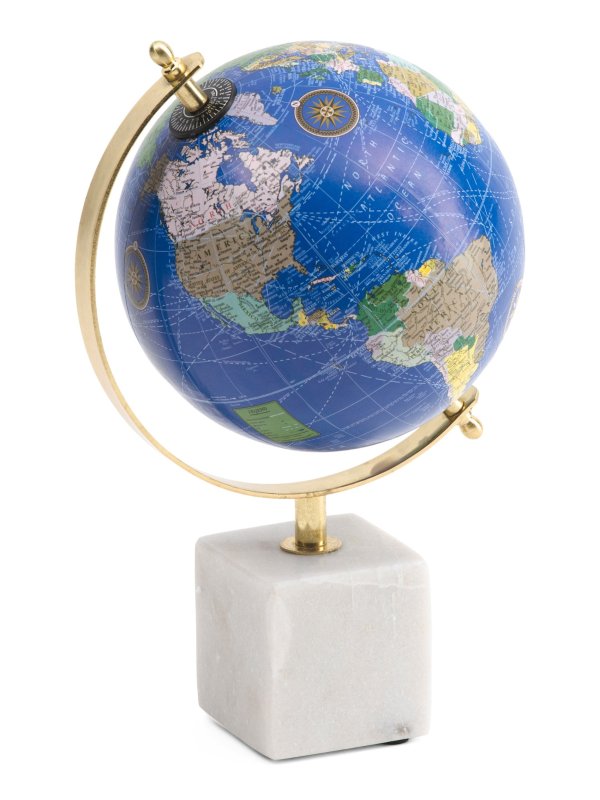 Decorative Globe With Marble Base