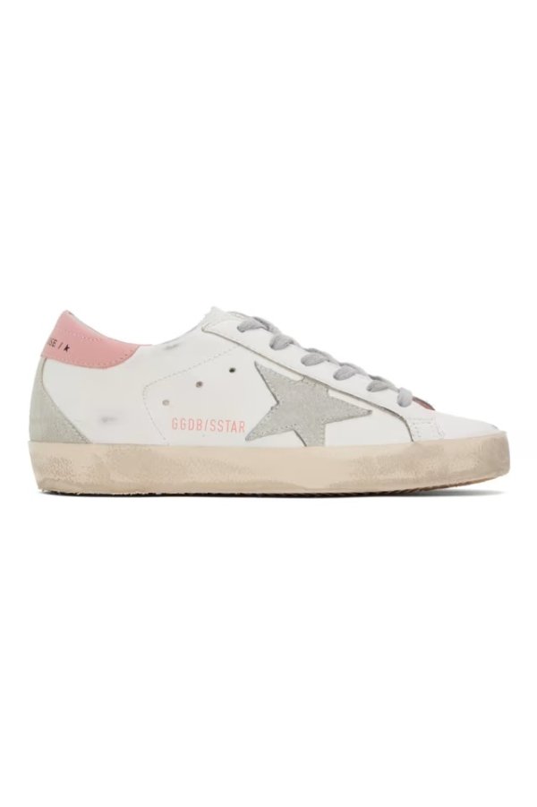 White & Pink Super-Star Classic Sneakers