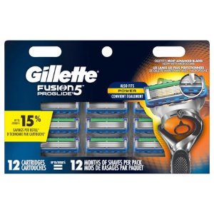 史低价：Gillette Fusion5 ProGlide 锋隐超顺剃须刀头 12个装