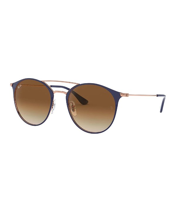 | Dark Blue & Light Brown Gradient Oval Sunglasses
