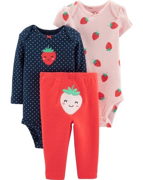 婴儿草莓3件套