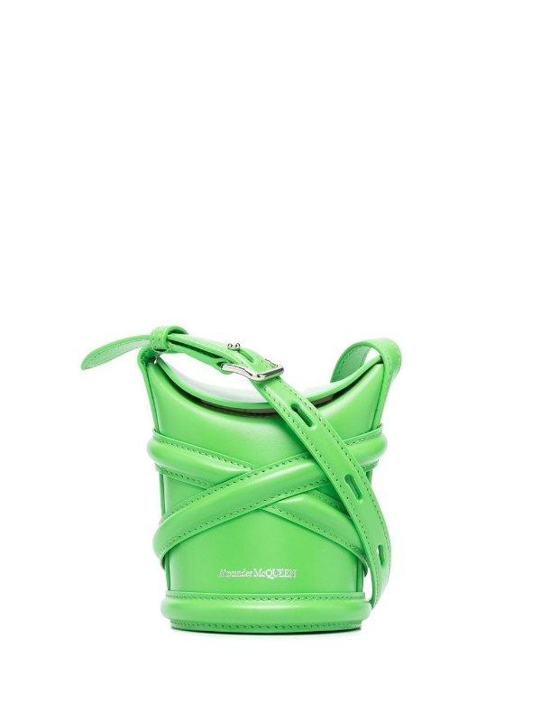 The curve leather bucket bag