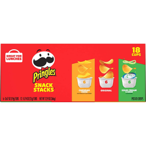 Pringles, Potato Crisps Chips, Variety Pack, Snacks On The Go, Snack Stacks, 12.9oz (18 Count)
