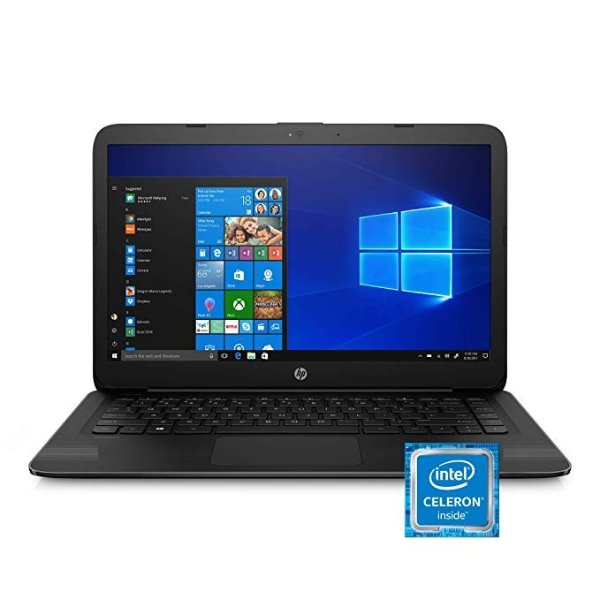 Stream 14-inch Laptop, Intel Celeron N4000, 4 GB RAM, 64 GB eMMC, Windows 10 Home in S Mode (14-cb159nr, Jet Black)